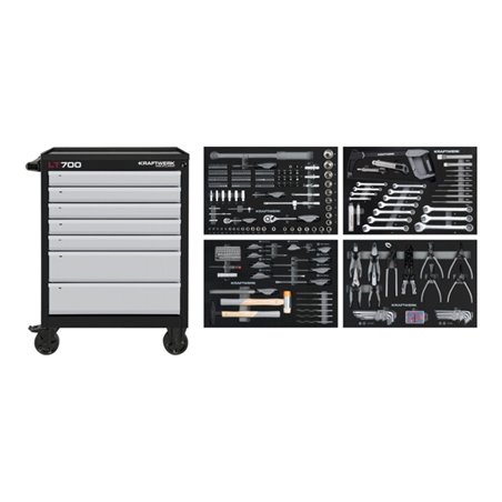 Kraftwerk Werkstattwagen BASIC LINE LT 700, 7 Schubladen, 337-tlg.
