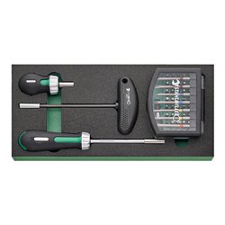 Stahlwille Werkzeugsortiment mit Werkstattwagen Nr.95/250QR Schubl.7 anthrazit, RAL 7016 250tlg