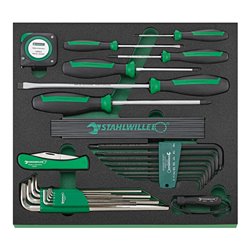 Stahlwille Werkzeugsortiment mit Werkstattwagen Nr.95/250QR Schubl.7 anthrazit, RAL 7016 250tlg