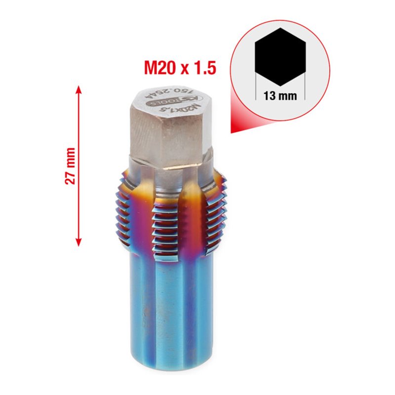 KS Tools Gewindeschneider mit Führungsbolzen für NOX-Sensoren, M20x1,5