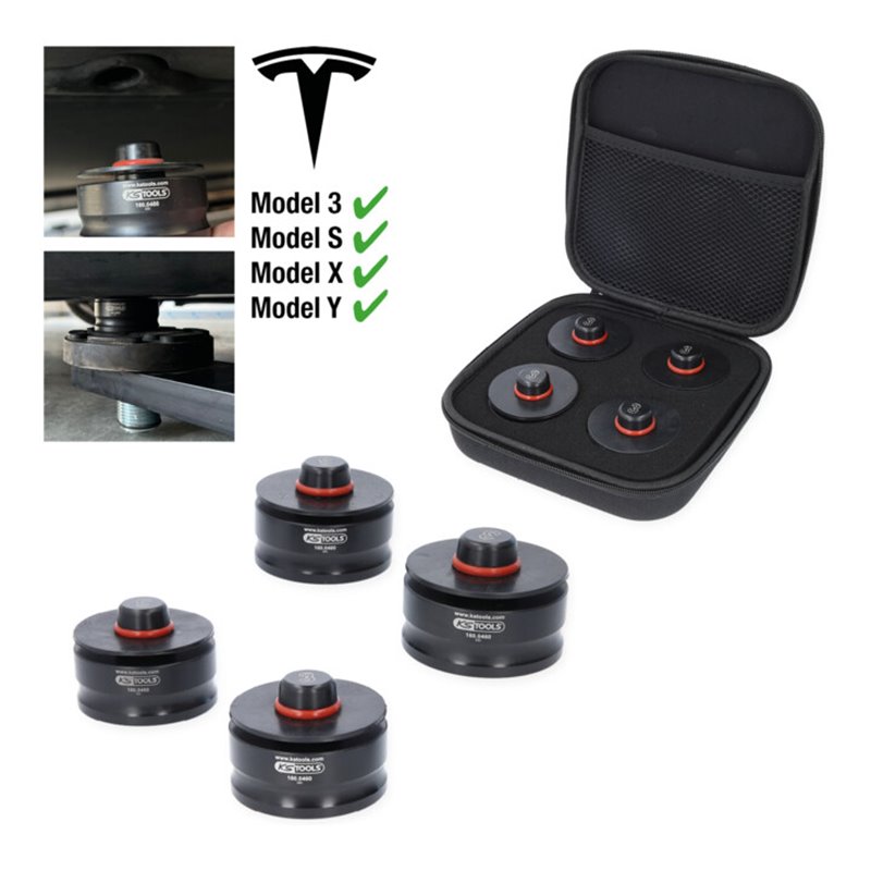 KS Tools Wagenheberaufnahme-Satz für Tesla Model 3, S, X, Y, 4-tlg