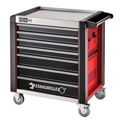 Stahlwille Werkstattwagen 98/7 PRO 7 Schubl. 651 x 1001 x 1020 mm rot, RAL 3020 schwarz RAL 9005