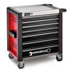 Stahlwille Werkstattwagen 98/7 PRO 7 Schubl. 651 x 1001 x 1020 mm rot, RAL 3020 schwarz RAL 9005