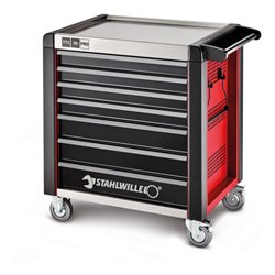 Stahlwille Werkstattwagen 98/7 PRO 7 Schubl. 651 x 1001 x 1020 mm rot, RAL 3020 schwarz RAL 9005