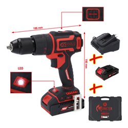 KS Tools eMONSTER Brushless-Akku-Schlag-Bohr-Schrauber-Satz, 4-tlg