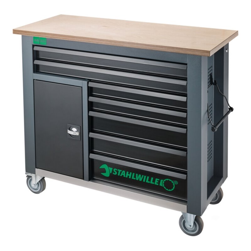 Stahlwille Mobile Werkbank WB 621 7 Schubl. anthrazit, RAL 7016 schwarz, RAL 9005 L.500mm x B.1150mm x H.1045mm