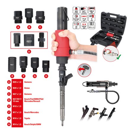 KS Tools Druckluft Injektoren-Auszieher-Satz, 9-tlg