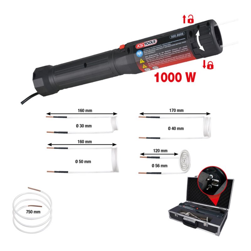 KS Tools Induktions-Heizpistolen-Satz mit Schnellverriegelung, 6-tlg