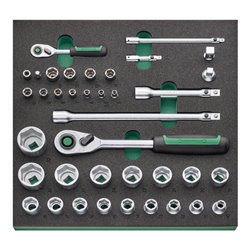 Stahlwille Werkzeugsortiment mit Werkstattwagen Nr.95/157QR Schubl.7 anthrazit, RAL 7016 157tlg