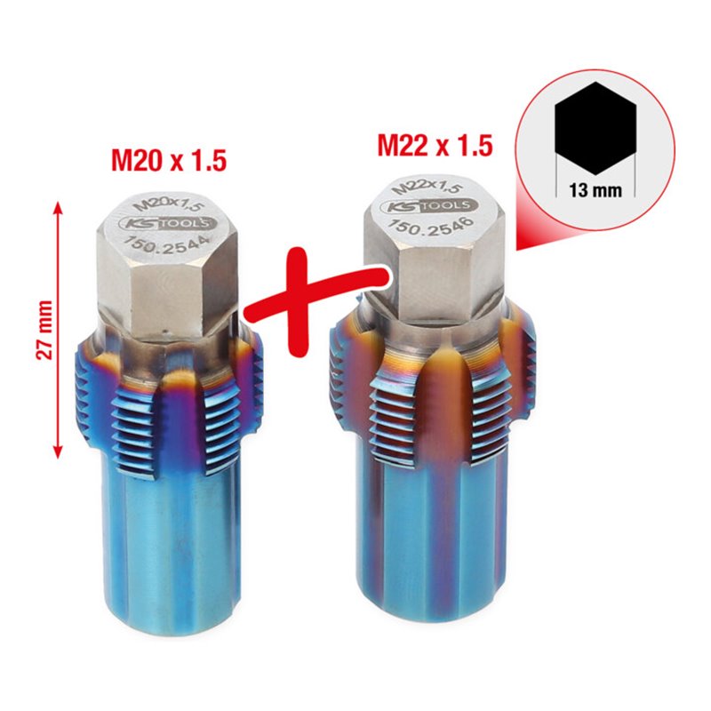 KS Tools Gewindeschneider-Satz mit Führungsbolzen für Sensoren, 2-tlg