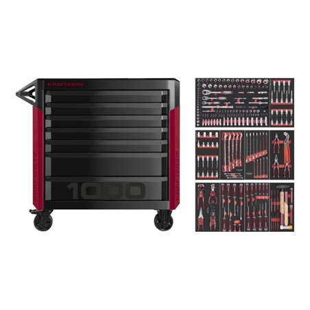 Kraftwerk PRO LINE Werkstattwagen PT1000 7 Schubladen 221-tlg.