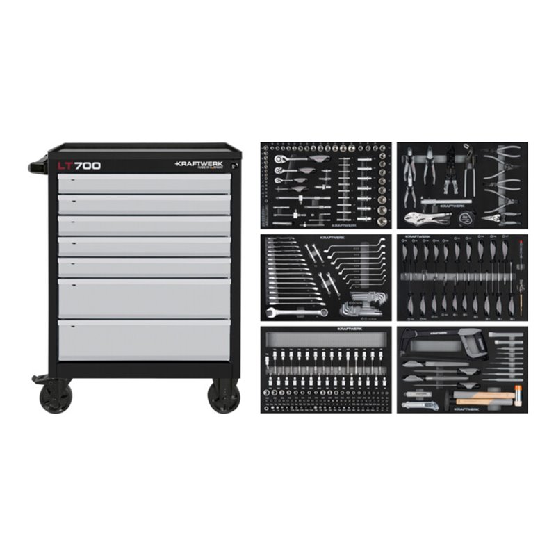 Kraftwerk Werkstattwagen LT LINE LT700, 7 Schubladen, 301-tlg.