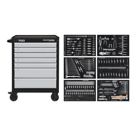 Kraftwerk Werkstattwagen LT LINE LT700, 7 Schubladen, 301-tlg.
