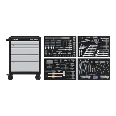 Kraftwerk Werkstattwagen LT LINE LT 700, 5 Schubladen, 337-tlg.