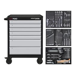 Kraftwerk Werkstattwagen LT LINE LT700, 7 Schubladen, 155-tlg.