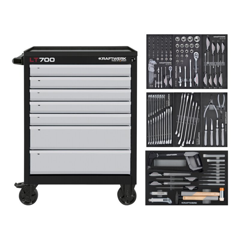Kraftwerk Werkstattwagen LT LINE LT700, 7 Schubladen, 155-tlg.