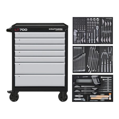 Kraftwerk Werkstattwagen LT LINE LT700, 7 Schubladen, 155-tlg.