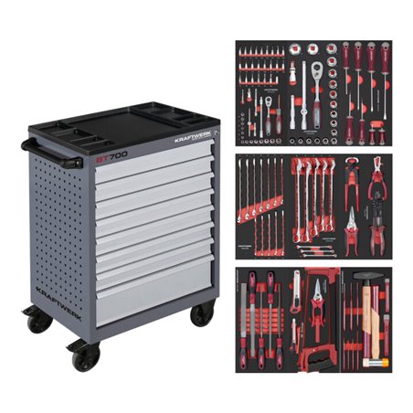 Kraftwerk Werkstattwagen BT700 8 Schubladen 143-tlg.