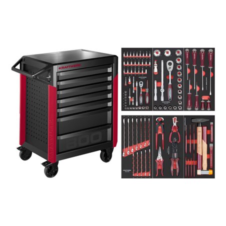 Kraftwerk Werkstattwagen PRO LINE PT800 7 Schubladen 103-tlg.