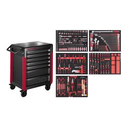 Kraftwerk Werkstattwagen PRO LINE PT800 7 Schubladen 242-tlg.