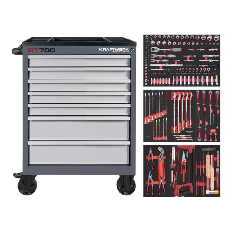 Kraftwerk Werkstattwagen BT700 7 Schubladen 189-tlg.
