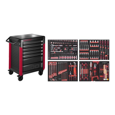 Kraftwerk Werkstattwagen PRO LINE PT800 7 Schubladen 238-tlg.