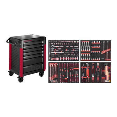 Kraftwerk Werkstattwagen PRO LINE PT800 7 Schubladen 220-tlg.