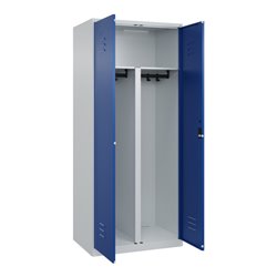 C+P PSA Doppel-Spind Classic PLUS, 2 Abteile, 1850x800x500mm, 7035/5010 Verschluss Zylinderschloss