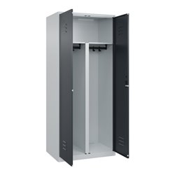 C+P PSA Doppel-Spind Classic PLUS, 2 Abteile, 1850x800x500mm, 7035/7016 Verschluss Zylinderschloss