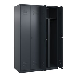 C+P PSA Doppel-Spind Classic PLUS, 4 Abteile, 1850x1200x500mm, 7016/7016 Verschluss Zylinderschloss