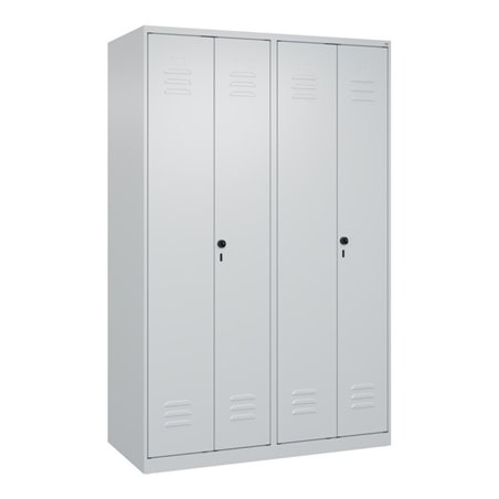 C+P PSA Doppel-Spind Classic PLUS, 4 Abteile, 1850x1200x500mm, 7035/7035 Verschluss Sicherheits-Drehriegel