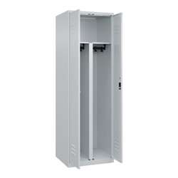 C+P PSA Doppel-Spind Classic PLUS, 2 Abteile, 1850x600x500mm, 7035/7035 Verschluss Zylinderschloss