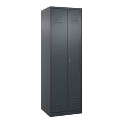 C+P PSA Doppel-Spind Classic PLUS, 2 Abteile, 1850x600x500mm, 7016/7016 Verschluss Zylinderschloss Front RAL 7016 Anthrazitgrau