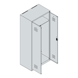 C+P PSA Doppel-Spind Classic PLUS, 2 Abteile, 1850x800x500mm, 7035/7035 Verschluss Zylinderschloss