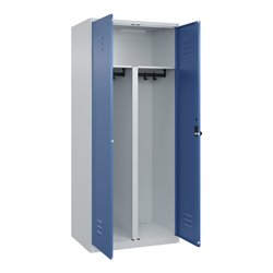 C+P PSA Doppel-Spind Classic PLUS, 2 Abteile, 1850x800x500mm, 7035/5023 Verschluss Sicherheits-Drehriegel