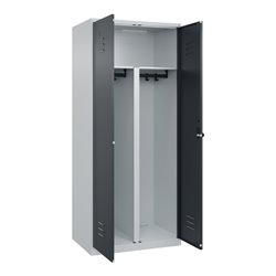 C+P PSA Doppel-Spind Classic PLUS, 2 Abteile, 1850x800x500mm, 7035/7016 Verschluss Sicherheits-Drehriegel