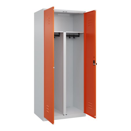 C+P PSA Doppel-Spind Classic PLUS, 2 Abteile, 1850x800x500mm, 7035/2004 Verschluss Sicherheits-Drehriegel