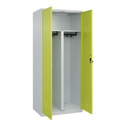 C+P PSA Doppel-Spind Classic PLUS, 2 Abteile, 1850x800x500mm, 7035/0024 Verschluss Sicherheits-Drehriegel