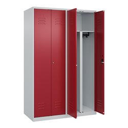 C+P PSA Doppel-Spind Classic PLUS, 4 Abteile, 1850x1200x500mm, 7035/3003 Verschluss Zylinderschloss