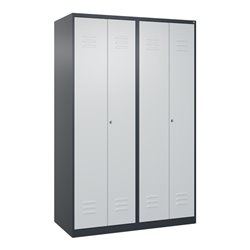 C+P PSA Doppel-Spind Classic PLUS, 4 Abteile, 1850x1200x500mm, 7016/7035 Verschluss Zylinderschloss