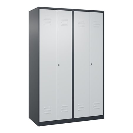 C+P PSA Doppel-Spind Classic PLUS, 4 Abteile, 1850x1200x500mm, 7016/7035 Verschluss Zylinderschloss