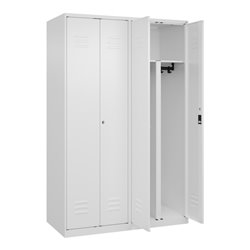 C+P PSA Doppel-Spind Classic PLUS, 4 Abteile, 1850x1200x500mm, 9016/9016 Verschluss Zylinderschloss