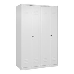 C+P PSA Doppel-Spind Classic PLUS, 4 Abteile, 1850x1200x500mm, 9016/9016 Verschluss Sicherheits-Drehriegel