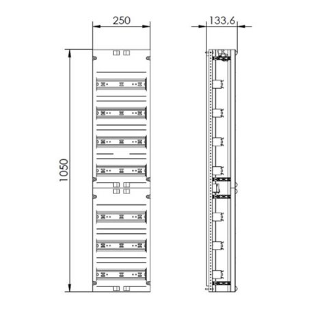 ABN Verteilerfeld 1V 7xGerätetragsch. VR17