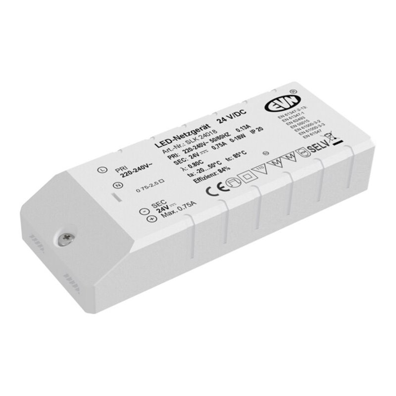 EVN Lichttechnik LED-Netzgerät 24VDC 1-18 Watt SLK 240 18