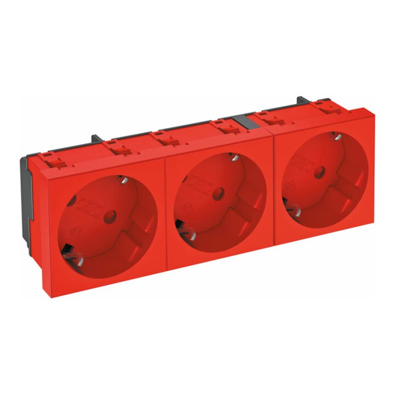 OBO Bettermann Vertr Steckdose 33 Grad, 3-fach Schutzkontakt STD-D3S SRO3