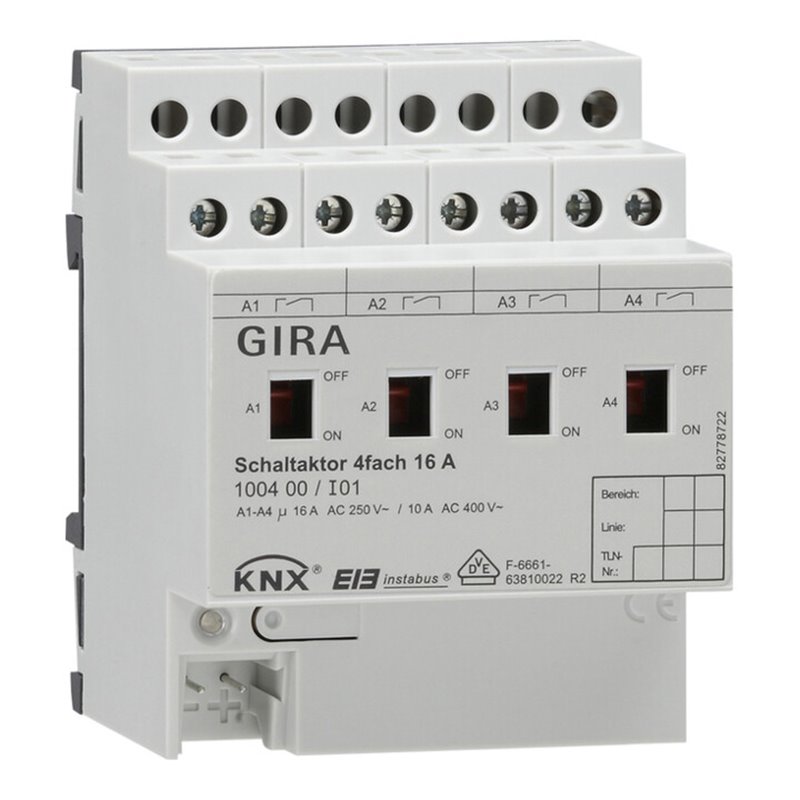Gira Schaltaktor 4fach 16A REG 100400