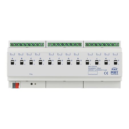 MDT technologies Schaltaktor 12-fach 12TE REG, 16/20A, 230VAC AKI-1216.04