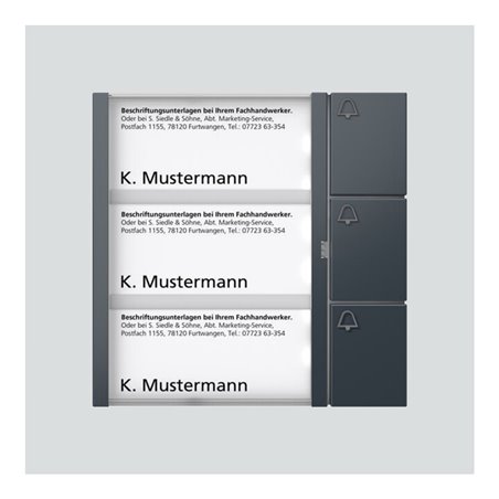 Siedle&Söhne Bus-Tasten-Modul anthrazitgrau BTM 650-03 AG