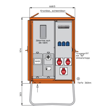 Walther Werke Anschlussverteilerschrank 22kVA m.Zählerplatz WAV0100R1